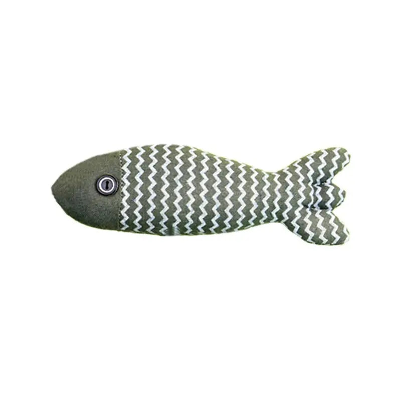 Potaroma Interactive Catnip Fish Toys - Set of 3 Crinkle Sound Kicker Toys for Indoor Cats, 7.8 Inches, Soft Linen Material, Suitable for All Breeds