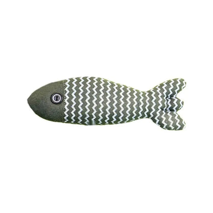 Potaroma Interactive Catnip Fish Toys - Set of 3 Crinkle Sound Kicker Toys for Indoor Cats, 7.8 Inches, Soft Linen Material, Suitable for All Breeds