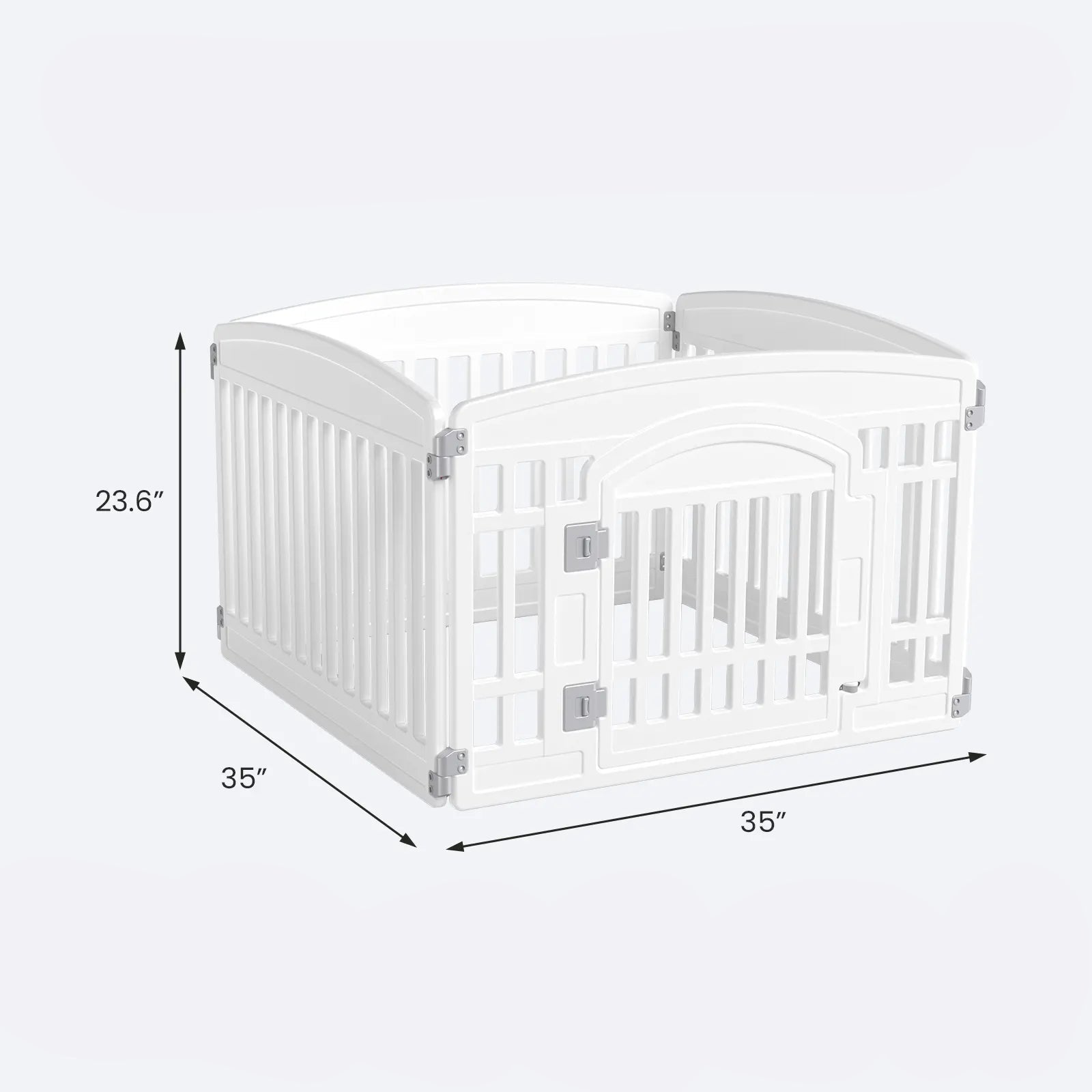Plastic Pet Playpen, Durable Puppy Exercise Pen with Lockable Door, Non-Slip Bottom, Portable for Indoor & Outdoor Use