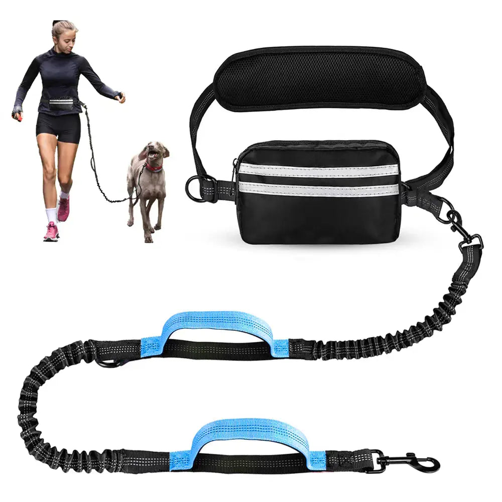 Pipidodo Hands-Free Dual Dog Leash with Waist Bag & Cushioned Pad – Walk Two Dogs with Ease No Tangles No Stress