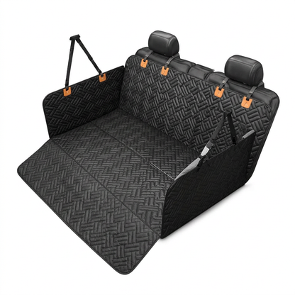 Roampaws Dog Car Seat Cover with Hard Bottom - Waterproof Pet Car Accessories for Preventing Back Seat Dirt, Waterproof Seat Covers
