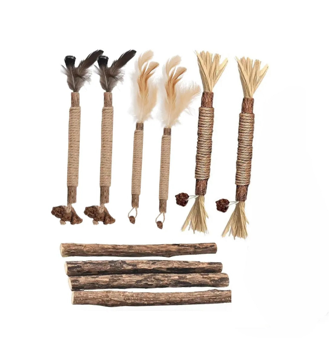 Organic Silvervine Chew Sticks - 10 Pack Natural Catnip Toys for Dental Health, Appetite Enhancement, and Stress Relief for Aggressive Chewers